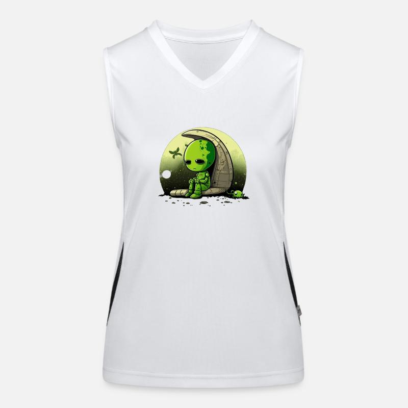 Trauriger Alien Funktionelles Kontrast-Tank Top für Frauen