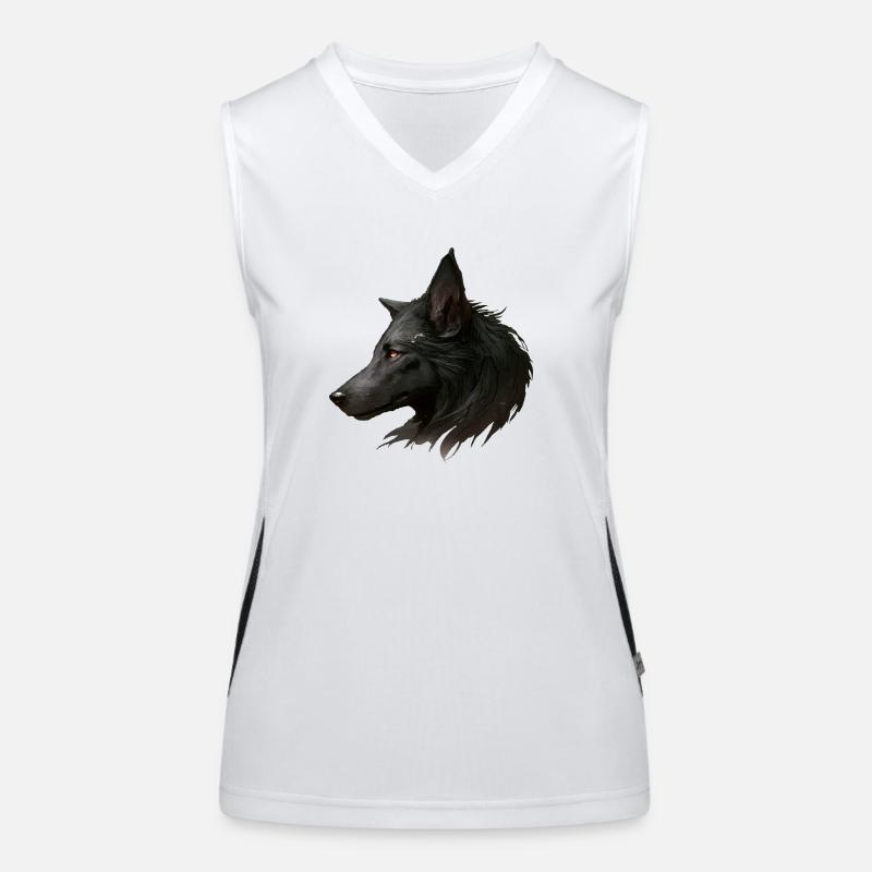 Der schwarze Wolf Funktionelles Kontrast-Tank Top für Frauen