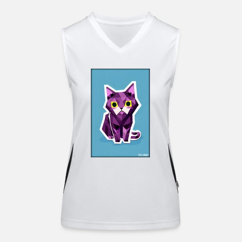 Katze Kater Polygon Tier Stubentiger Haustier Funktionelles Kontrast-Tank Top für Frauen