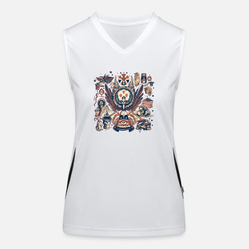 Amerikanische Folklore Funktionelles Kontrast-Tank Top für Frauen