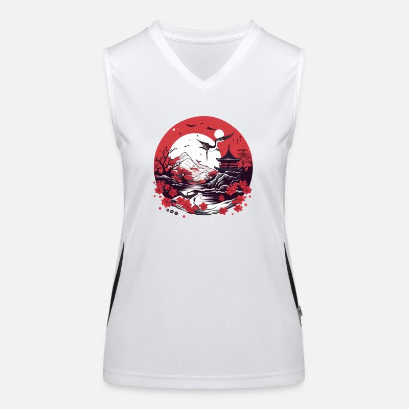 Japanese folklore Women's Functional Contrast Tank Top