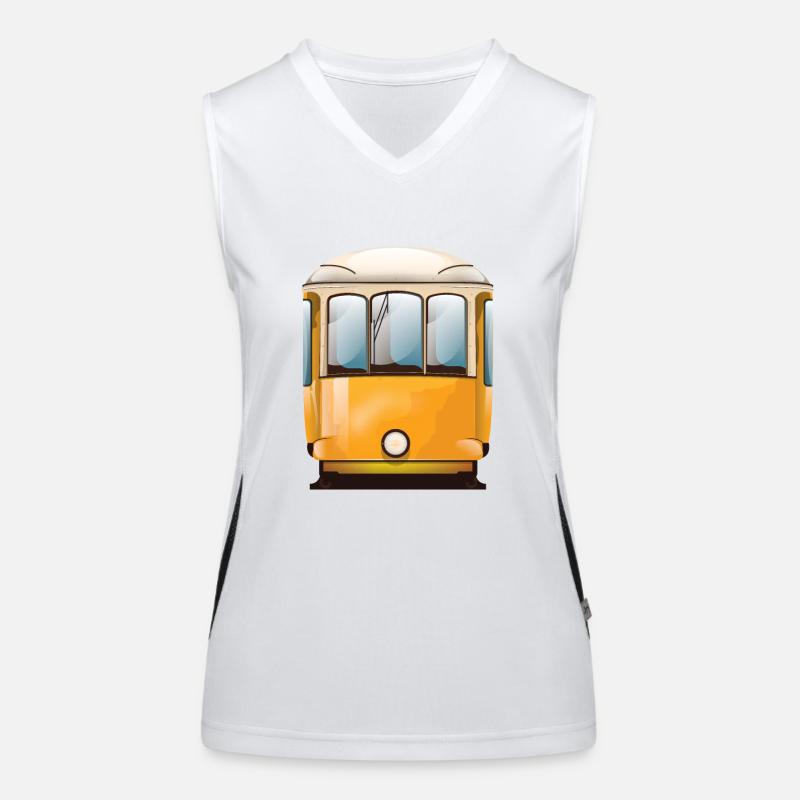 Gelbe Straßenbahn Funktionelles Kontrast-Tank Top für Frauen