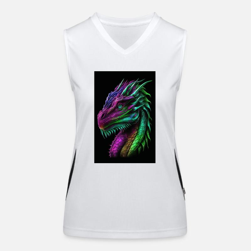 bunter Drache Funktionelles Kontrast-Tank Top für Frauen