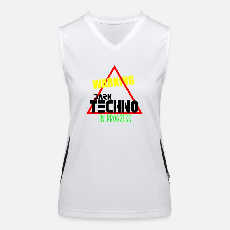 Dark techno in progress - Women's Functional Contrast Tank Top - white/black