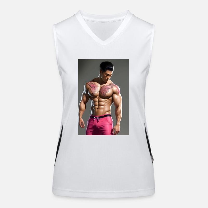 Pinker Drache Funktionelles Kontrast-Tank Top für Frauen