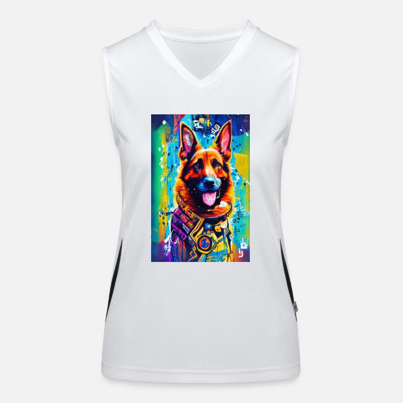 Modern Pop Art Print | colorful | German Shepherd Women's Functional Contrast Tank Top