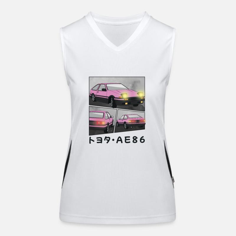 POP PINK CAR COMIC / POP UP HEADLIGHTS HATCHBACK Women's Functional Contrast Tank Top