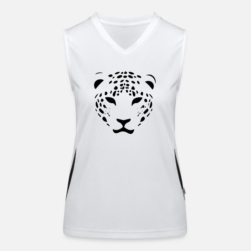 Leopardo Camiseta funcional de tirantes en contraste para mujer