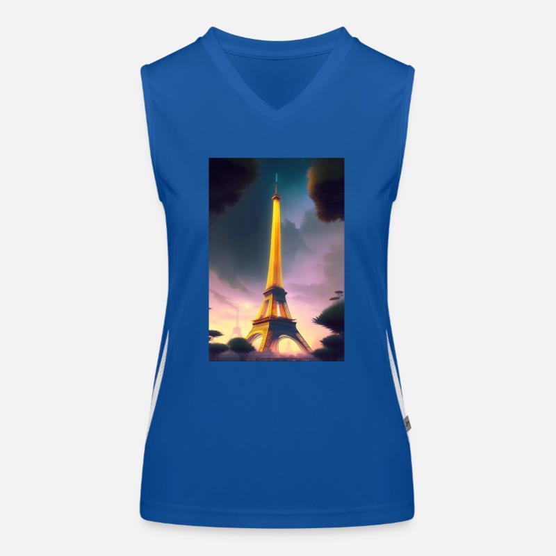 Eiffel Tower Women's Functional Contrast Tank Top