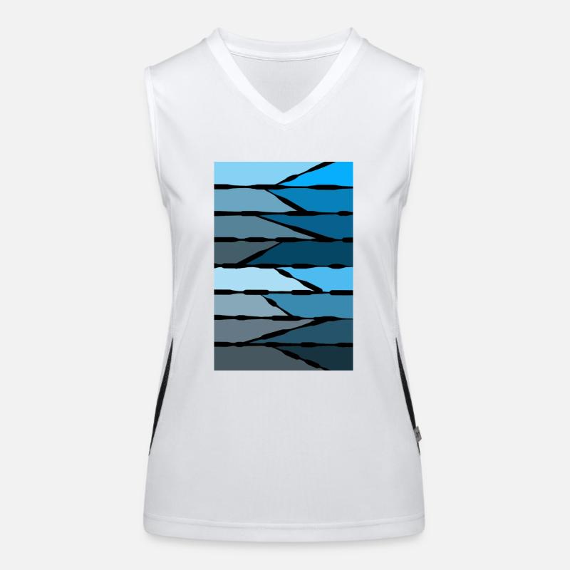 Abstract Blue Women's Functional Contrast Tank Top