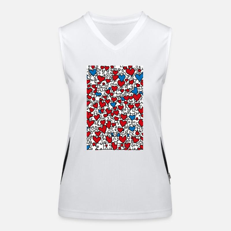 Herz-Puzzle Har Funktionelles Kontrast-Tank Top für Frauen