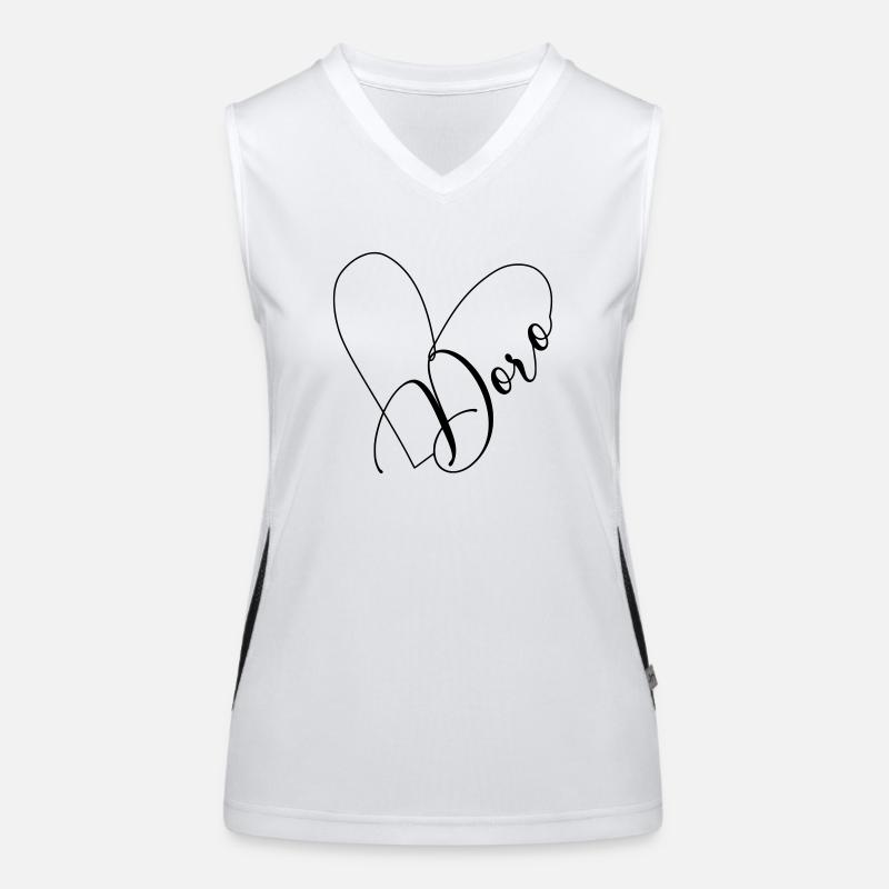 Doro Name Herzlinie Funktionelles Kontrast-Tank Top für Frauen