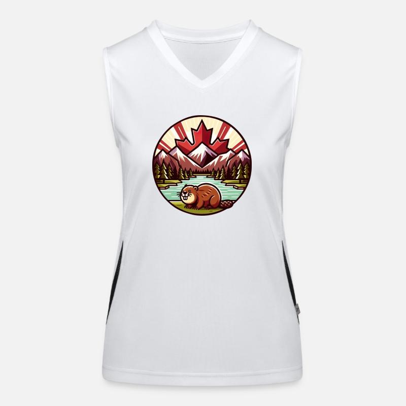 Canada Bieber 3 - Women's Functional Contrast Tank Top - white/black