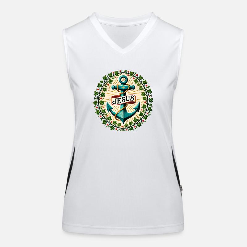 Jesus Christus ist mein Anker Funktionelles Kontrast-Tank Top für Frauen