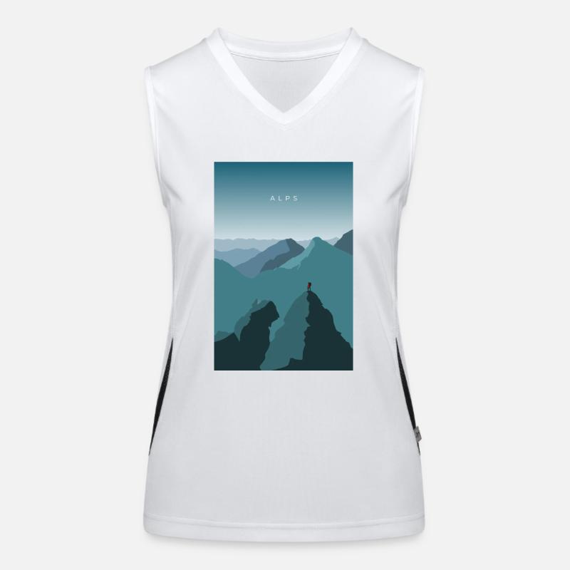 Alps - Reise Design Berge Alpen Funktionelles Kontrast-Tank Top für Frauen