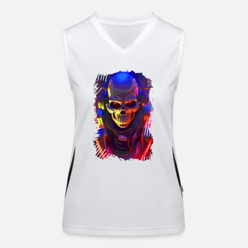 Roboter Skull Funktionelles Kontrast-Tank Top für Frauen