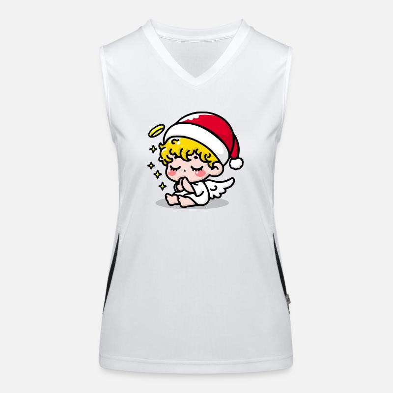 Weihnachtsengel Funktionelles Kontrast-Tank Top für Frauen