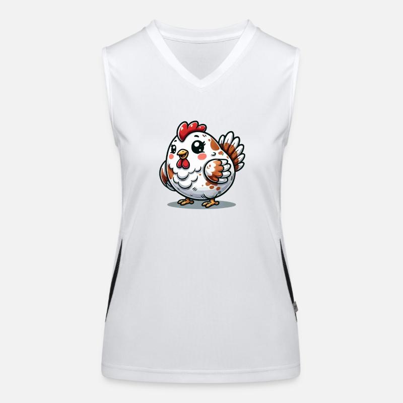 Huhn Funktionelles Kontrast-Tank Top für Frauen