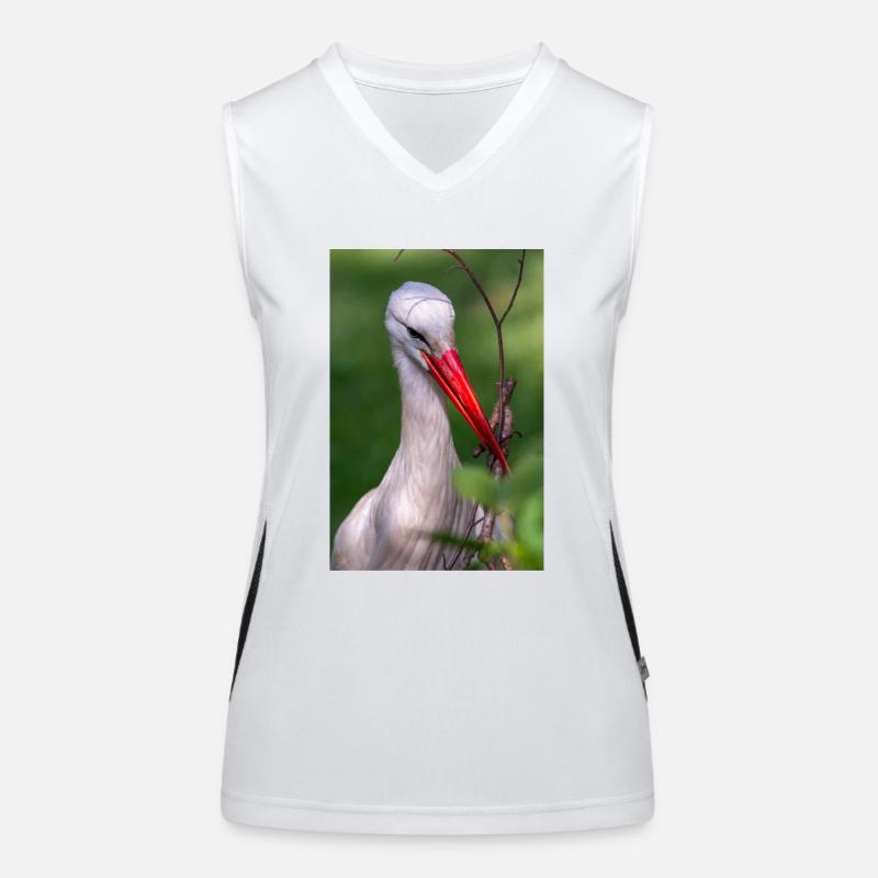 Weißstorch oder Klapperstorch Funktionelles Kontrast-Tank Top für Frauen