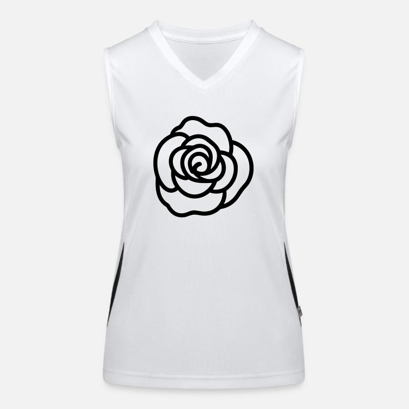 Rosa Blume Funktionelles Kontrast-Tank Top für Frauen