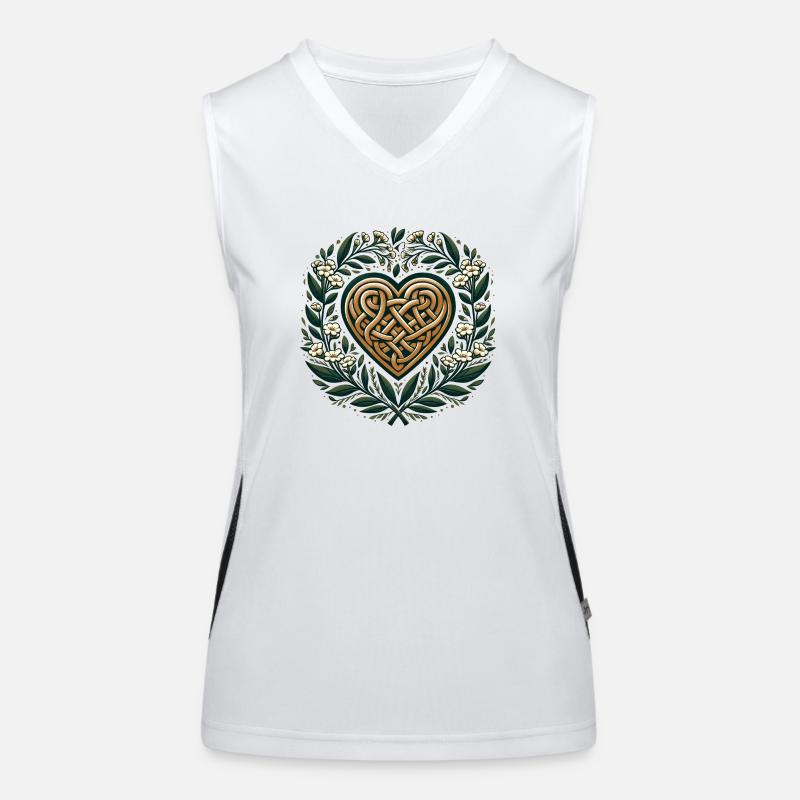 Celtic Art Heart Springtime Druid Pagan Artwork Women's Functional Contrast Tank Top
