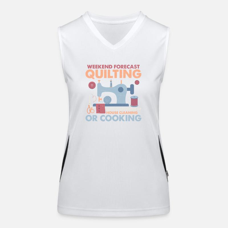 Weekend Forecast Quilting Sewing Quilter Funktionelles Kontrast-Tank Top für Frauen