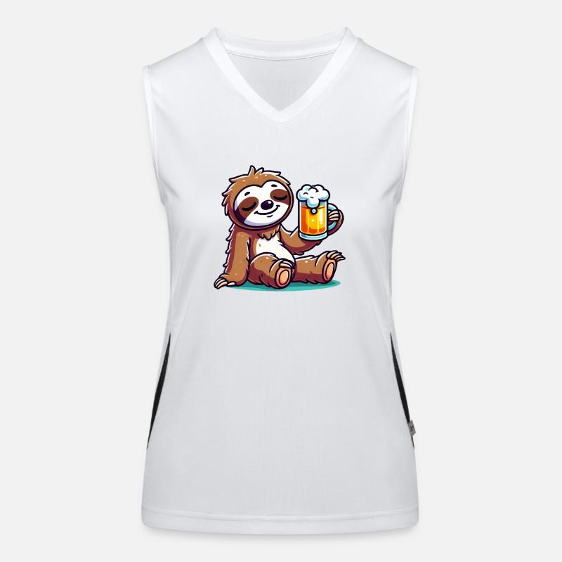 faultier bier comic Funktionelles Kontrast-Tank Top für Frauen