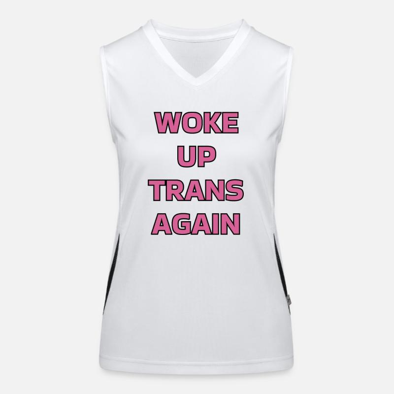Woke up trans again - trans pride - Women's Functional Contrast Tank Top - white/black