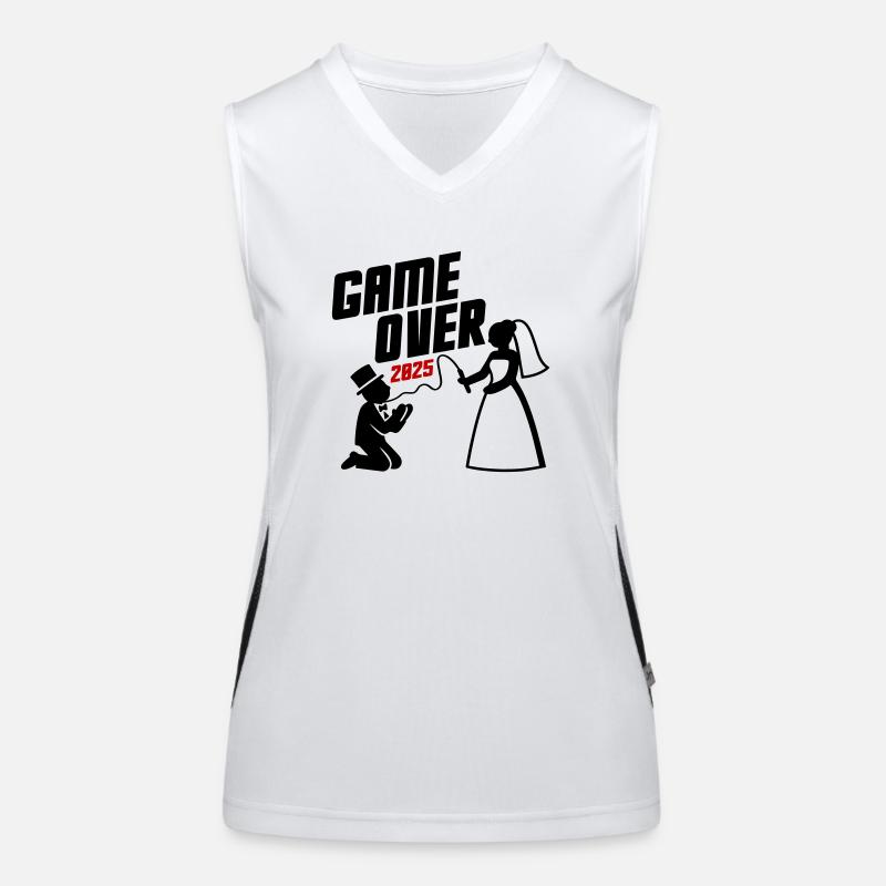 Game Over 2025 Ehe Paar Hochzeit Funktionelles Kontrast-Tank Top für Frauen