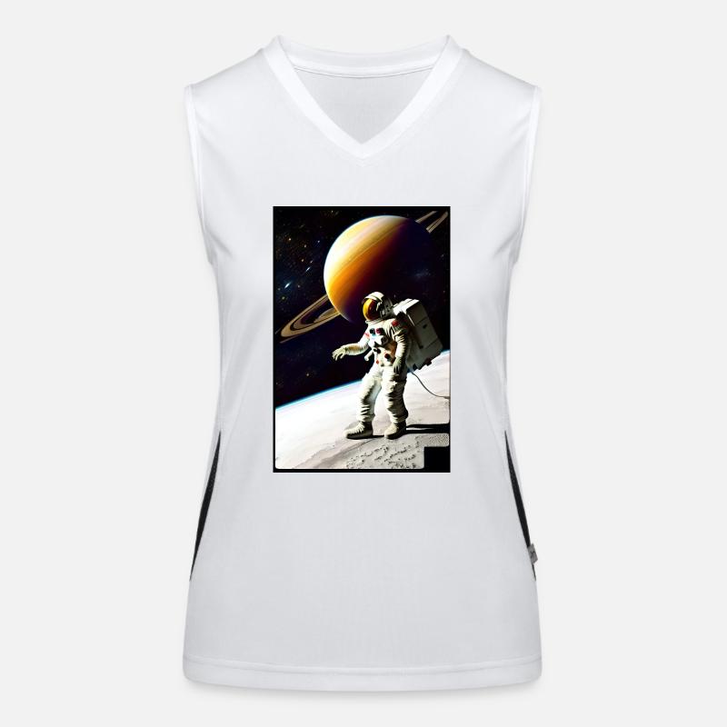 astronaut schwebend orange Funktionelles Kontrast-Tank Top für Frauen
