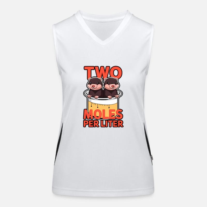 2 Mole – Chemistry Pun Science Joke Women's Functional Contrast Tank Top