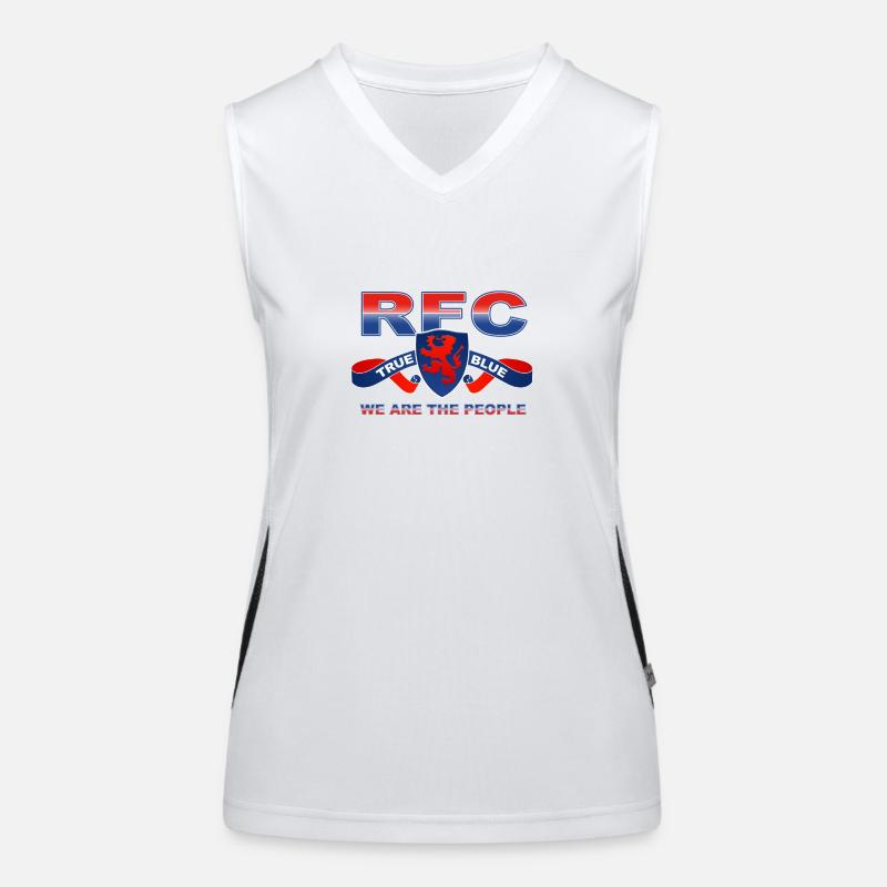 true blue - Women's Functional Contrast Tank Top - white/black
