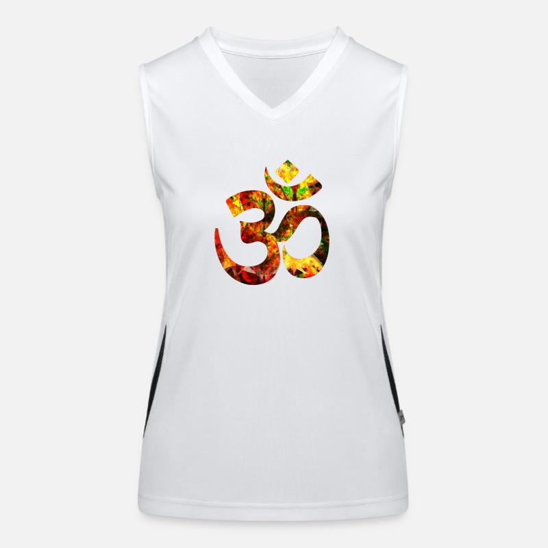 om - Women's Functional Contrast Tank Top - white/black