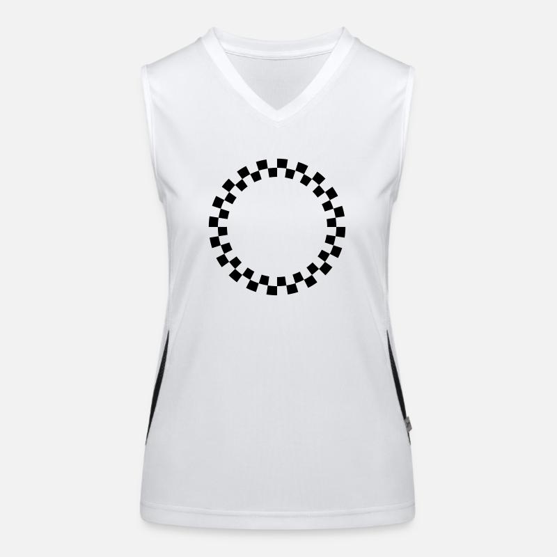 Zielflagge, Kreisform Funktionelles Kontrast-Tank Top für Frauen