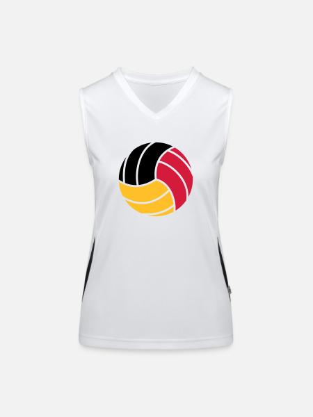 Volleyball 3c - Women's Functional Contrast Tank Top - white/black - Front