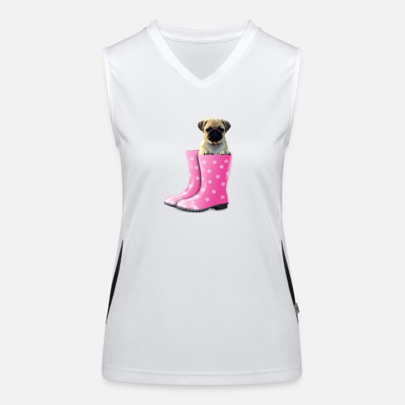 Mops Funktionelles Kontrast-Tank Top für Frauen