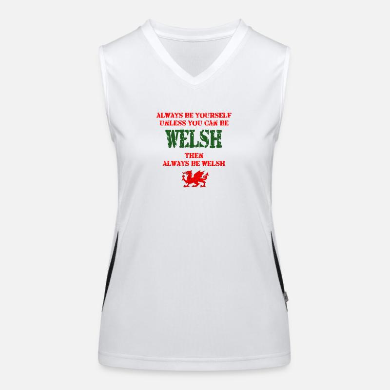 Always be Welsh - Women's Functional Contrast Tank Top - white/black