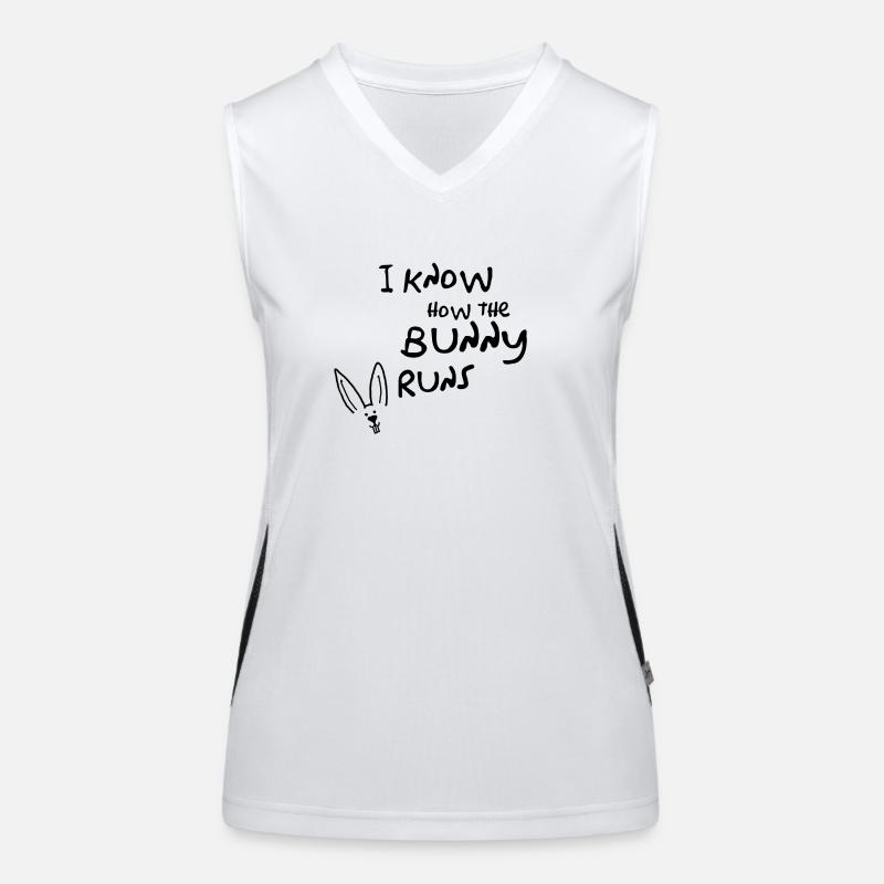 I know how the bunny runs Funktionelles Kontrast-Tank Top für Frauen