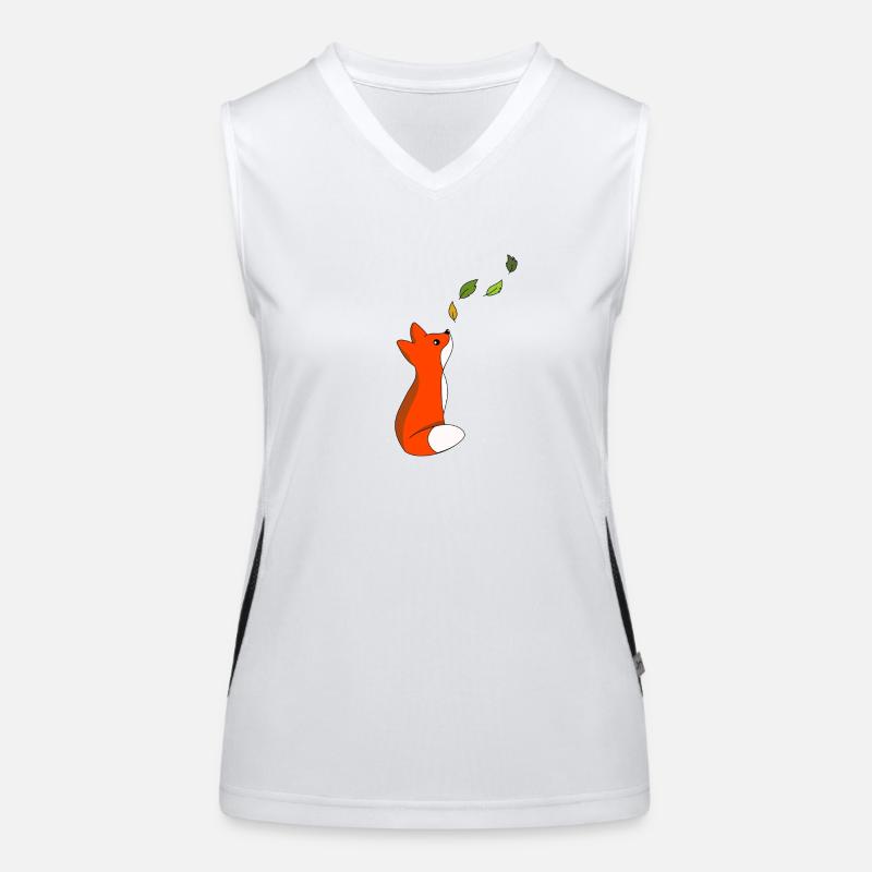 Fuchs mit Blätter Funktionelles Kontrast-Tank Top für Frauen