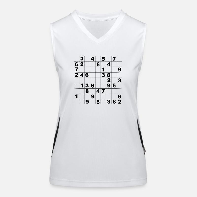 black sudoku Women's Functional Contrast Tank Top