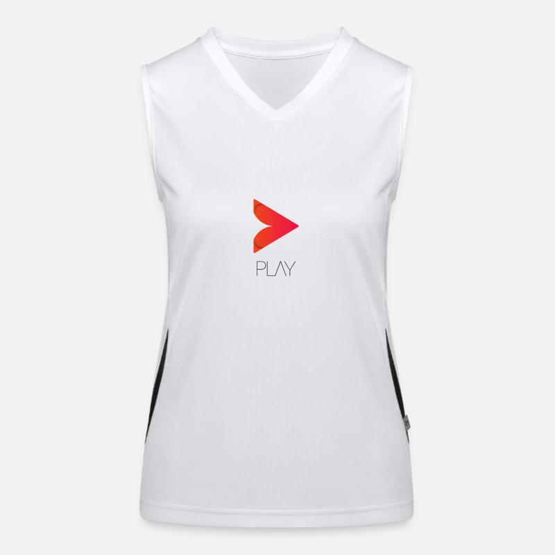 Play Icon Funktionelles Kontrast-Tank Top für Frauen