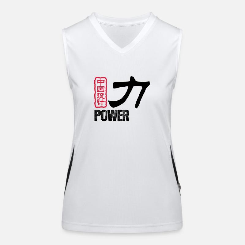 Mots chinois: force Débardeur respirant contrasté Femme