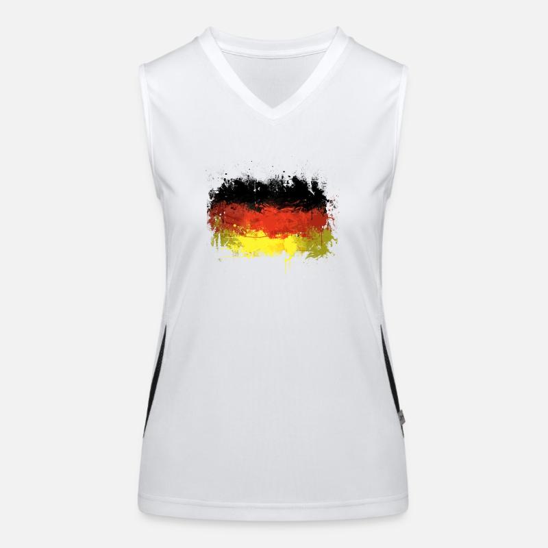 Deutsch Flagge Graffiti Funktionelles Kontrast-Tank Top für Frauen