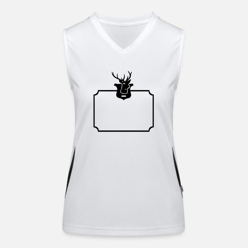 Rahmen mit Hirsch-Trophähe / deer trophy frame (1c Funktionelles Kontrast-Tank Top für Frauen
