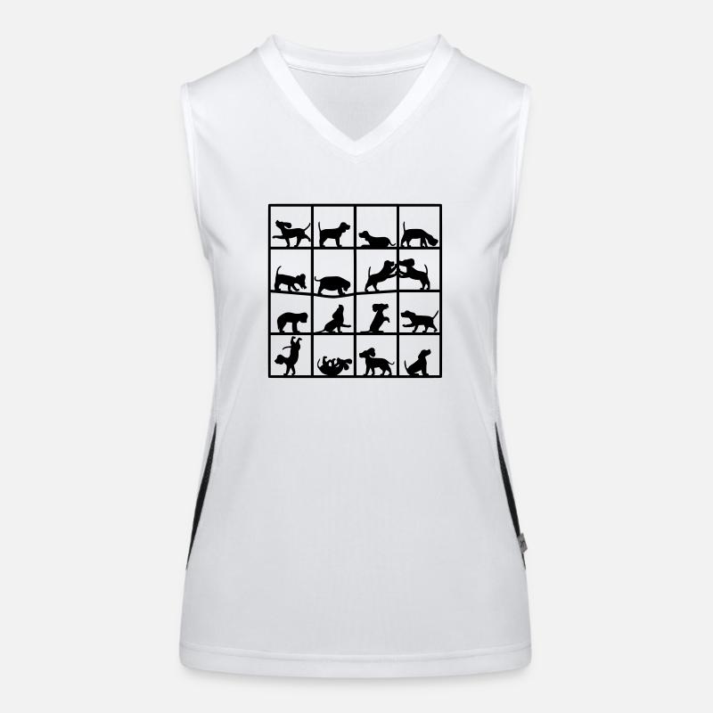 Dog Cube Beagle Funktionelles Kontrast-Tank Top für Frauen