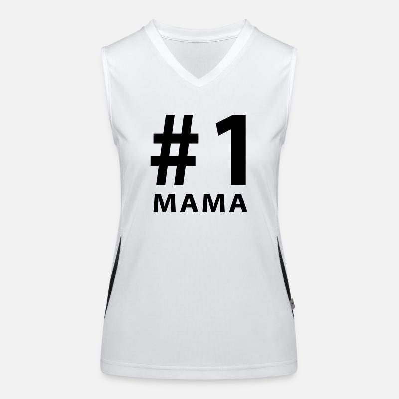 muttertag - Women's Functional Contrast Tank Top - white/black