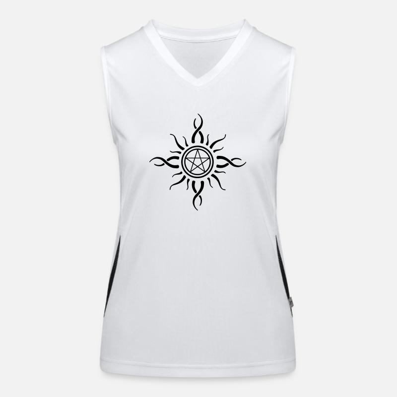 pentagram gothic pagan Débardeur respirant contrasté Femme