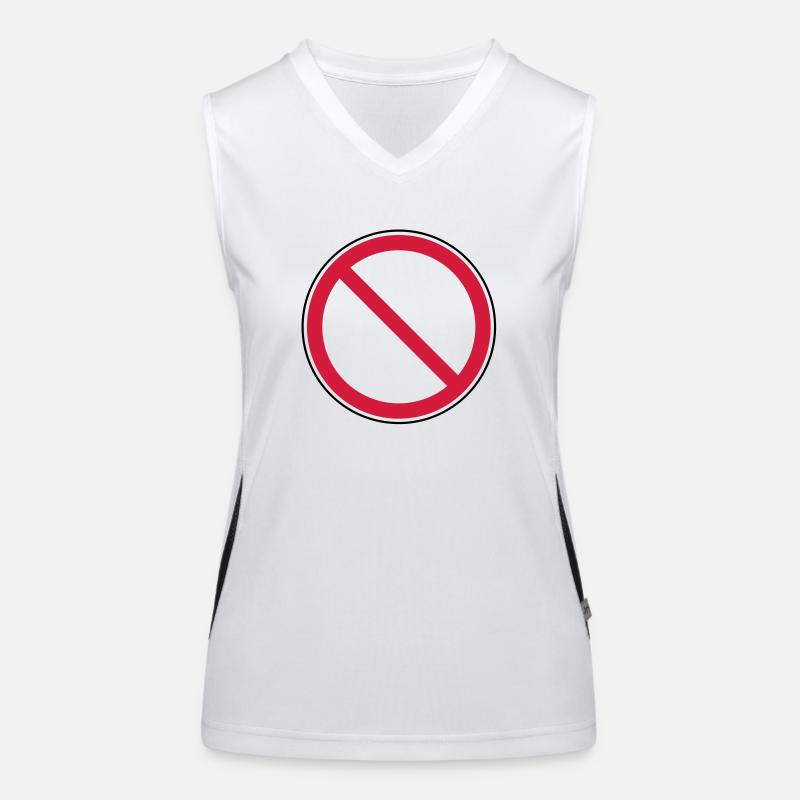 prohibition_sign Women's Functional Contrast Tank Top
