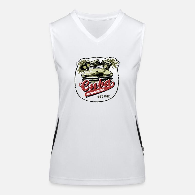 cubasolobraun - Women's Functional Contrast Tank Top - white/black