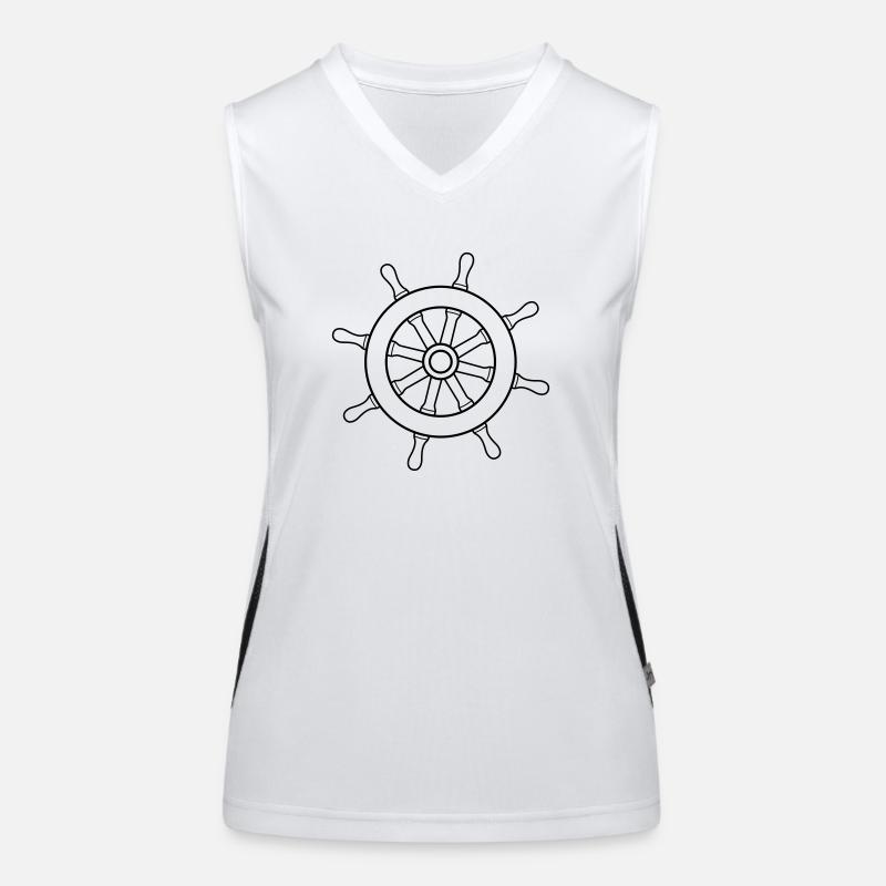 rudder wheel_a1 Women's Functional Contrast Tank Top